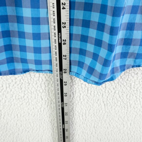 Paul Smith Shirt Womens Medium Blue Check Button Up Long Sleeve Preppy - Picture 5 of 9